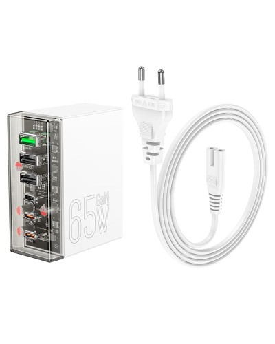 Сетевое зарядное устройство Hoco N36 65W + Hoco C104A White В Подарок