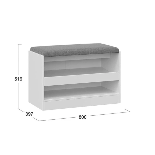 Ayaqqabı üçün tumba Art Mebel 3, laminat, ağ, 45x50x30 sm Ayaqqabı üçün tumba Art Mebel 3, laminat, ağ, 45x50x30 sm