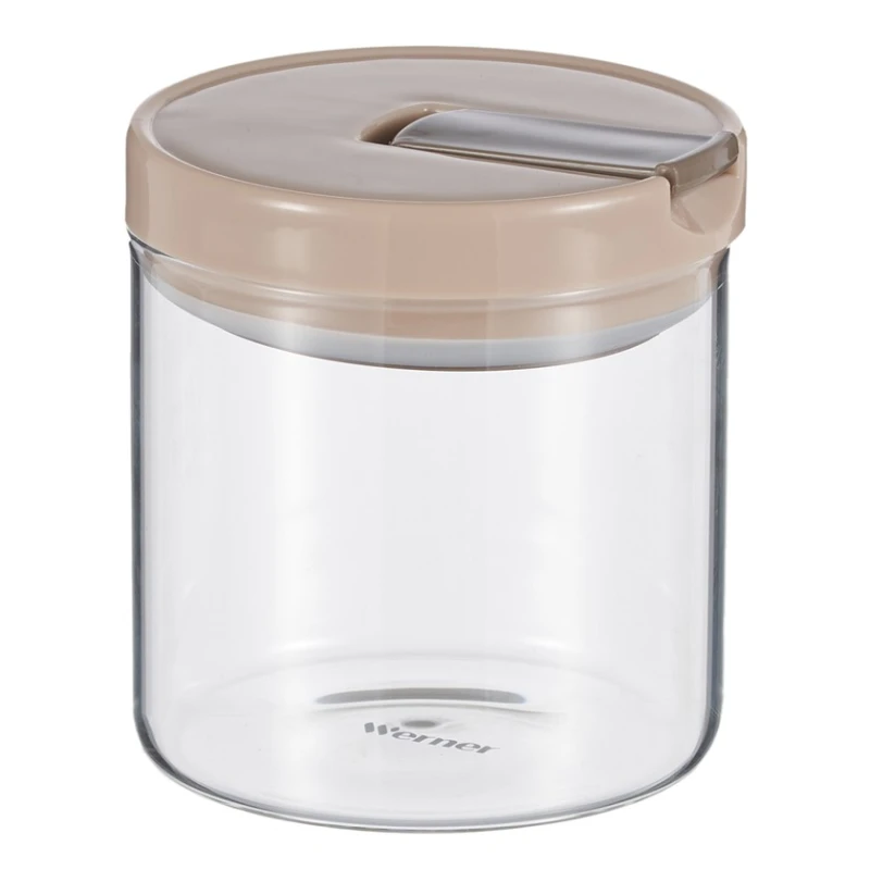 Емкость для хранения Werner Anzio 51937, стекло/пластик, прозрачная/бежевая, 500 мл Емкость для хранения Werner Anzio 51937, стекло/пластик, прозрачная/бежевая, 500 мл