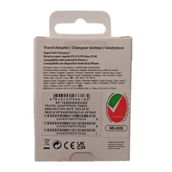 Зарядное устройство Samsung 25 WATT PD PLUG T 800 Зарядное устройство Samsung 25 WATT PD PLUG T 800