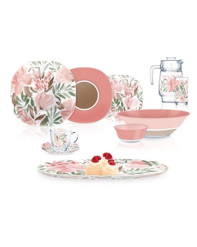 Süfrə servizi Luminarc Q5864 Neo Carine Flowerpad Rose, 46 hissə