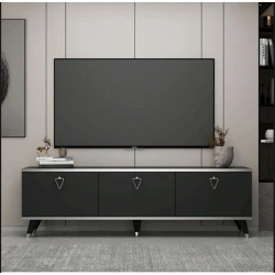 Тумба под ТВ TV Stend 014, ЛДСП, черный, 180x55x33 см