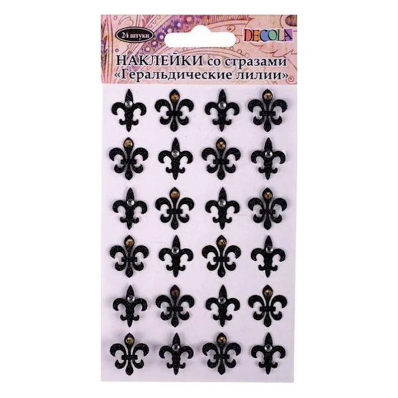 Наклейки со стразами Decola Геральдические лилии, 24 шт