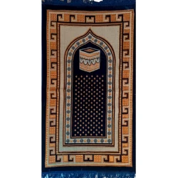 Namaz xalçası 003, göy/qəhvəyi