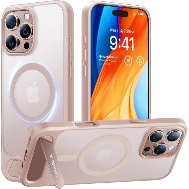 Чехол Torras Pstand для Apple iPhone 16 Pro Max Gold Чехол Torras Pstand для Apple iPhone 16 Pro Max Gold