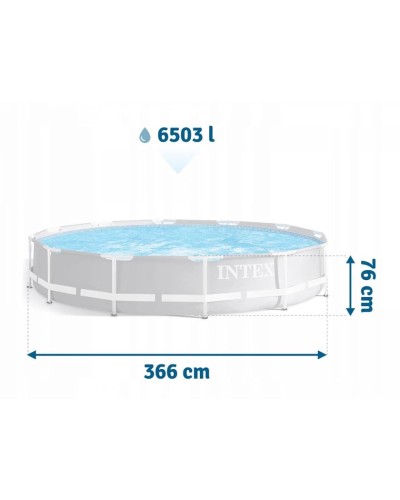 Karkaslı hovuz İntex Rectangular Frame H26712NP, boz, 366x76 sm, 6503 l