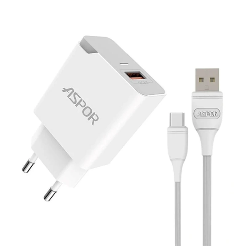 Сетевое зарядное устройство Aspor A822 with Micro USB, Белый