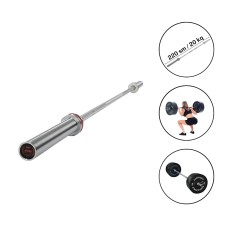 Ştanq üçün qrif Gymnic F50 2334, dəmir, gümüşü, 220 sm, 20 kq