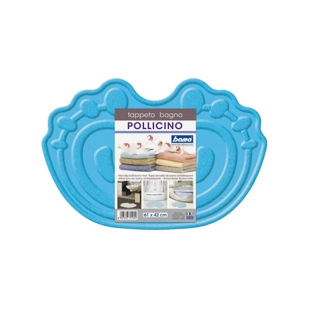 Коврик для ванной антискользящий Bama Pollicino, 1 шт, 42x61 см, голубой Коврик для ванной антискользящий Bama Pollicino, 1 шт, 42x61 см, голубой