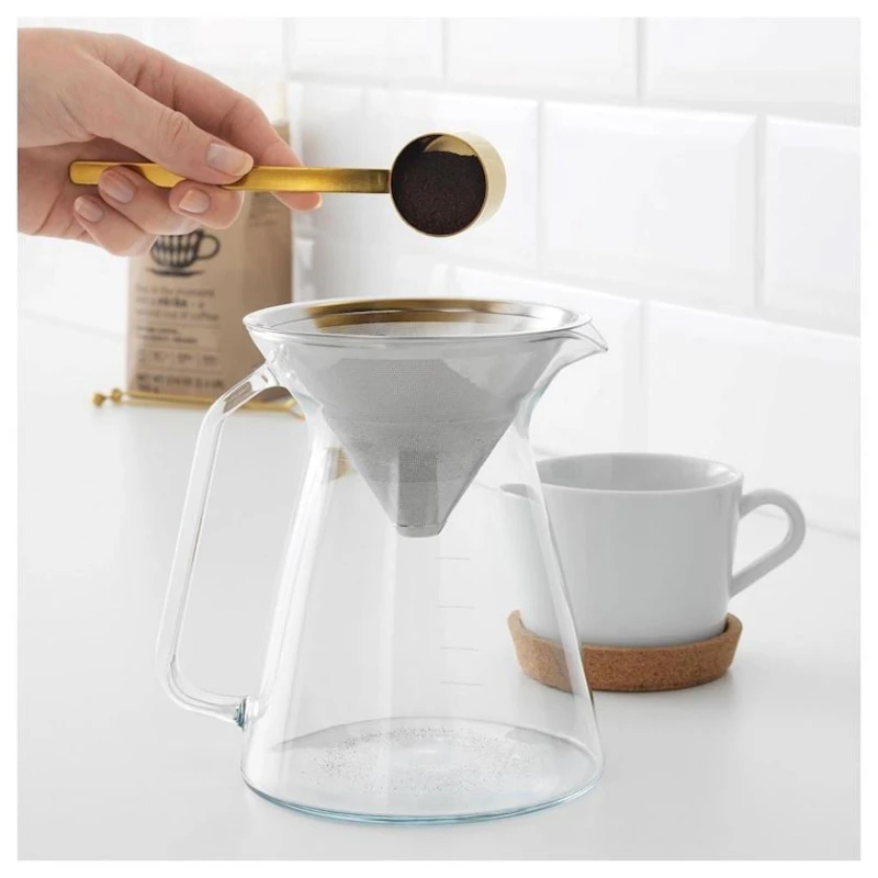 Кофейник IKEA Hogmodig, стекло/нержавеющая сталь, прозрачный Кофейник IKEA Hogmodig, стекло/нержавеющая сталь, прозрачный