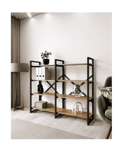Stellaj 3563_LoftBruno4LongVotan, 135x35x150 sm, LDSP, qəhvəyi