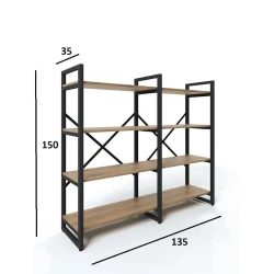 Стеллаж 3563_LoftBruno4LongVotan, 135x35x150 см, ЛДСП, коричневый Стеллаж 3563_LoftBruno4LongVotan, 135x35x150 см, ЛДСП, коричневый