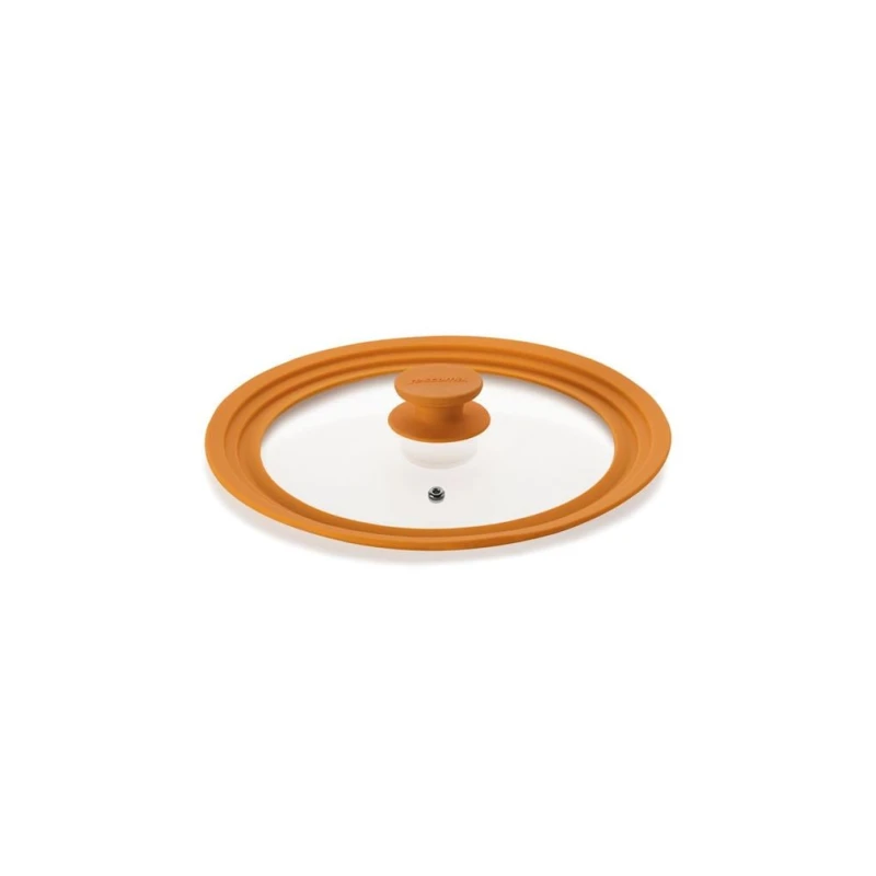 Крышка Hom-me 101368, стекло/силикон, желтая Крышка Hom-me 101368, стекло/силикон, желтая