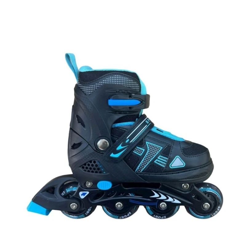 Роликовые коньки FZ 690Am, размер 35-38, черные/синие