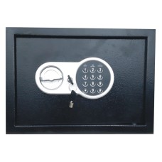 Mebel seyfi Strong C-25 AT, elektron kodlu kilid və açar ilə, qara, 250x350x250 mm, 6.5 kq