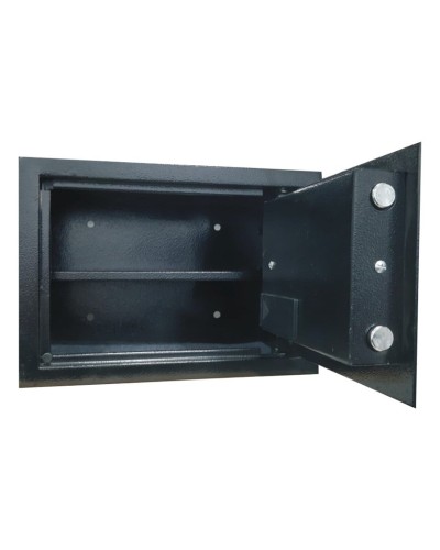Mebel seyfi Strong C-25 AT, elektron kodlu kilid və açar ilə, qara, 250x350x250 mm, 6.5 kq
