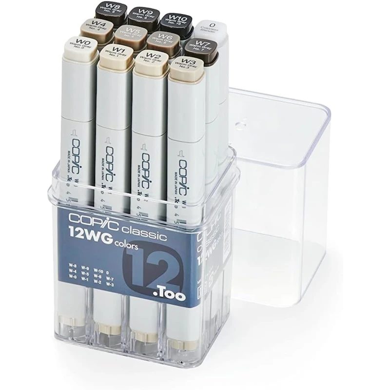 Markerlər dəsti Copic Classic Grau Warm Gray 12 rəng