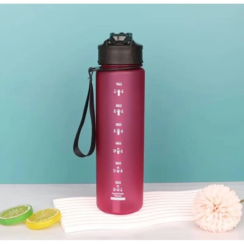 Бутылка для воды спортивная, герметичная, 750 мл с пипеткой и кольцом для переноски, пластик 5946_0117