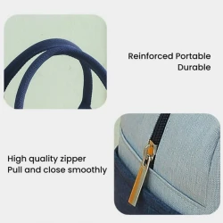 Сумка для ланч бокса nh_hggzv9, 23x14x20 см, ткань, синяя/серая