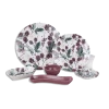 Səhər yeməyi dəsti Keramika Purple Raspberry Patterned, 4 nəfərlik, 19 əşya, rəngbərəng