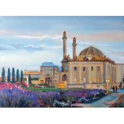 Картина Maksim WoodShop Вид на Мечеть Тезепир, Баку, холст, 30х40х15 см