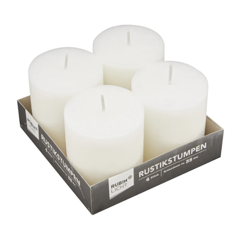 Набор свечей Rubin Licht 80/68 мм, 4 шт, белый