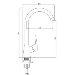 Смеситель для кухни Deante Boro BMO 062M, латунь, серебристый