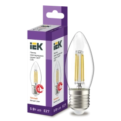 Светодиодная лампа IEK C35 E27 5W 3000K