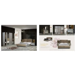 Спальный гарнитур Stil Mebel Kosova AL-14, серый/коричневый