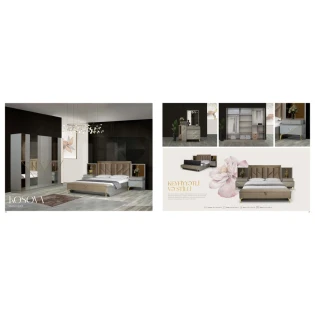 Спальный гарнитур Stil Mebel Kosova AL-14, серый/коричневый Спальный гарнитур Stil Mebel Kosova AL-14, серый/коричневый