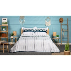 Örtük Pima Cotton SHA-00001257, 230x250 sm, avro maksi, ağ/göy