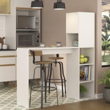 Bar masası Ev Plus Nun, LDSP, ağ, 136x152x36 sm