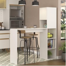 Bar masası Ev Plus Nun, LDSP, ağ, 136x152x36 sm