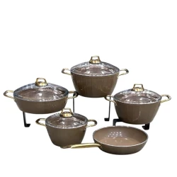 Набор кастрюль Bonera SHA-00006599, гранит, коричневый, 20/26/28 см, 9 шт