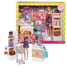 Kukla dəsti Mattel Barbie Supermarket Playset, 3+ yaş, plastik, 40.7x25.5x33.9 sm