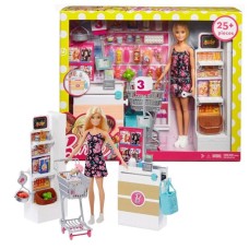 Kukla dəsti Mattel Barbie Supermarket Playset, 3+ yaş, plastik, 40.7x25.5x33.9 sm