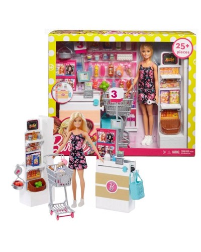 Kukla dəsti Mattel Barbie Supermarket Playset, 3+ yaş, plastik, 40.7x25.5x33.9 sm