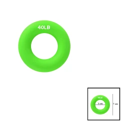 Кистевой эспандер Gymnic, силикон, зеленый, 3x7 см, 40 LB, 18 кг Кистевой эспандер Gymnic, силикон, зеленый, 3x7 см, 40 LB, 18 кг