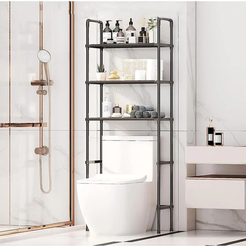 Hamam üçün etajerka, 155х25х47 sm, metal, qara Hamam üçün etajerka, 155х25х47 sm, metal, qara