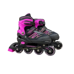 Роликовые коньки Kahn13 M, размер 34-37, черные/розовые