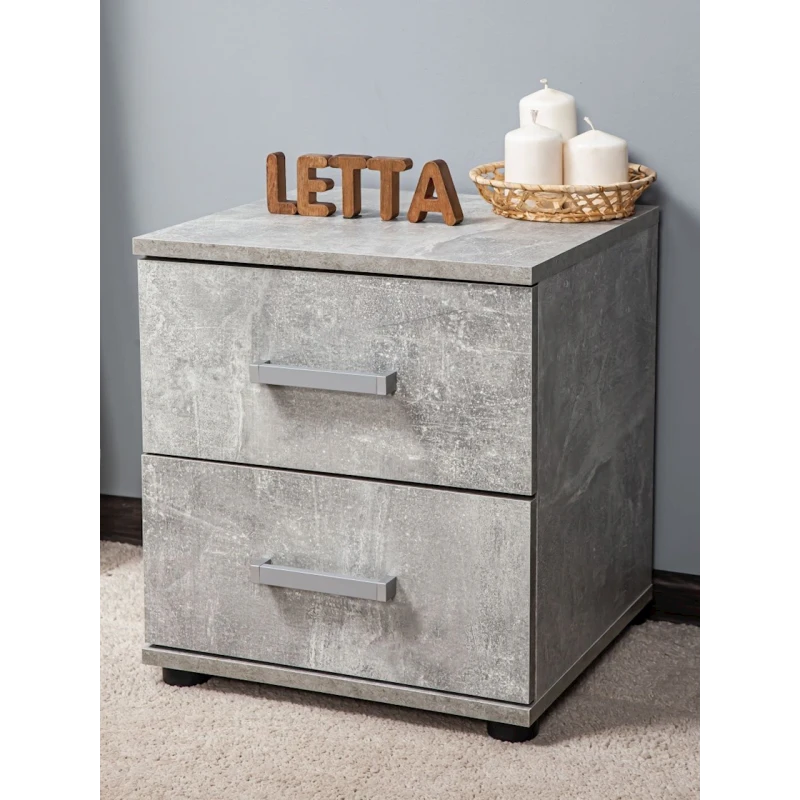 Тумба прикроватная ЛДСП, cерая, 45х39х40 см