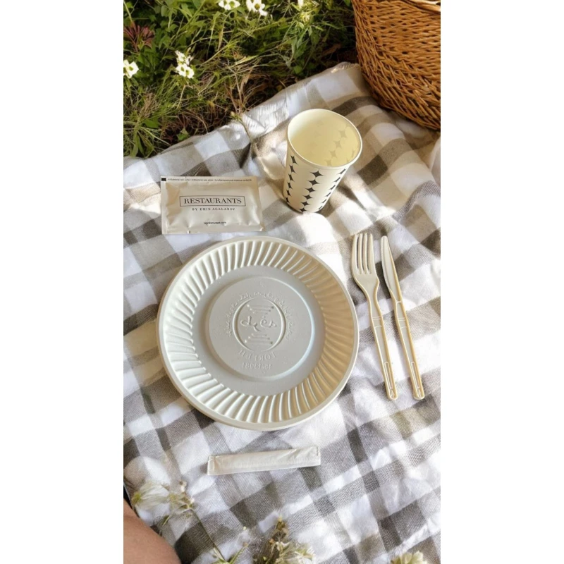 Piknik üçün birdəfəlik qab dəsti Loyal 7042267657, EKO, ağ, 10 əd