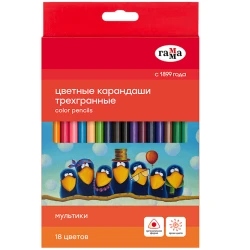 Набор цветных карандашей Гамма Мультики 290122, 18 цветов