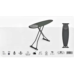 Ütü masası Perilla, 152х44 sm, qara/boz