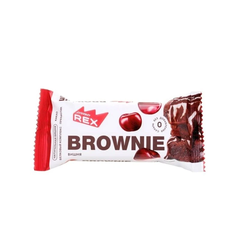 Пирожное протеиновое Protein Rex Brownie Вишня, 50 г