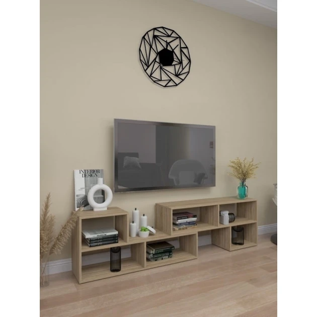 TV üçün tumba 3563_StellajTvLongSomona, 110x50x32.5 sm, LDSP, bej