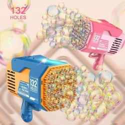 Устройство для мыльных пузырей JY355014, базука 132 отверстий, оранжевй/голубой Устройство для мыльных пузырей JY355014, базука 132 отверстий, оранжевй/голубой