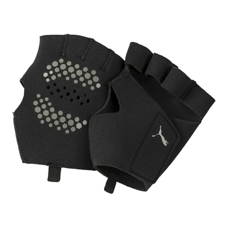 Перчатки для тренировок Puma Essential Premium Grip Cut Fingered 041615-01, черные, размер M