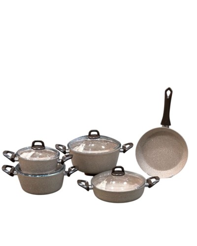 Qab-qacaq dəsti 181956662, qranit, krem, 9 parça