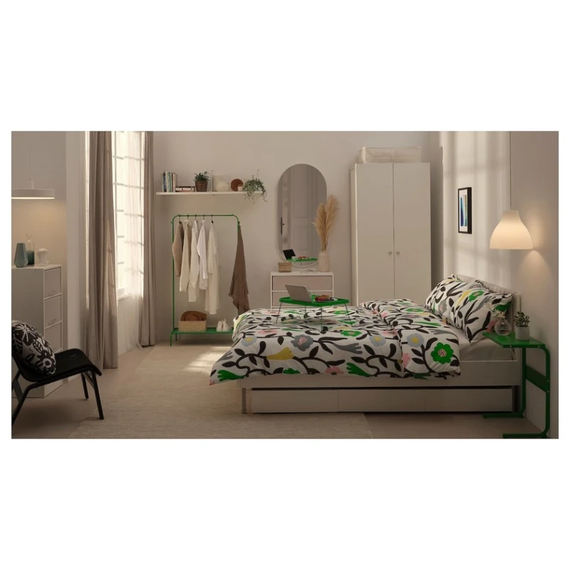 Поднос IKEA Bruksvara, 52x35x24 см, пластик, зеленый Поднос IKEA Bruksvara, 52x35x24 см, пластик, зеленый